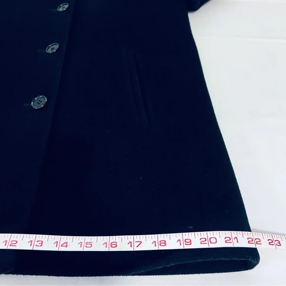 Vintage 1990s Calvin Klein 100% Merino Wool Single Breasted Walker Car Coat - 8 - Picture 7 of 15